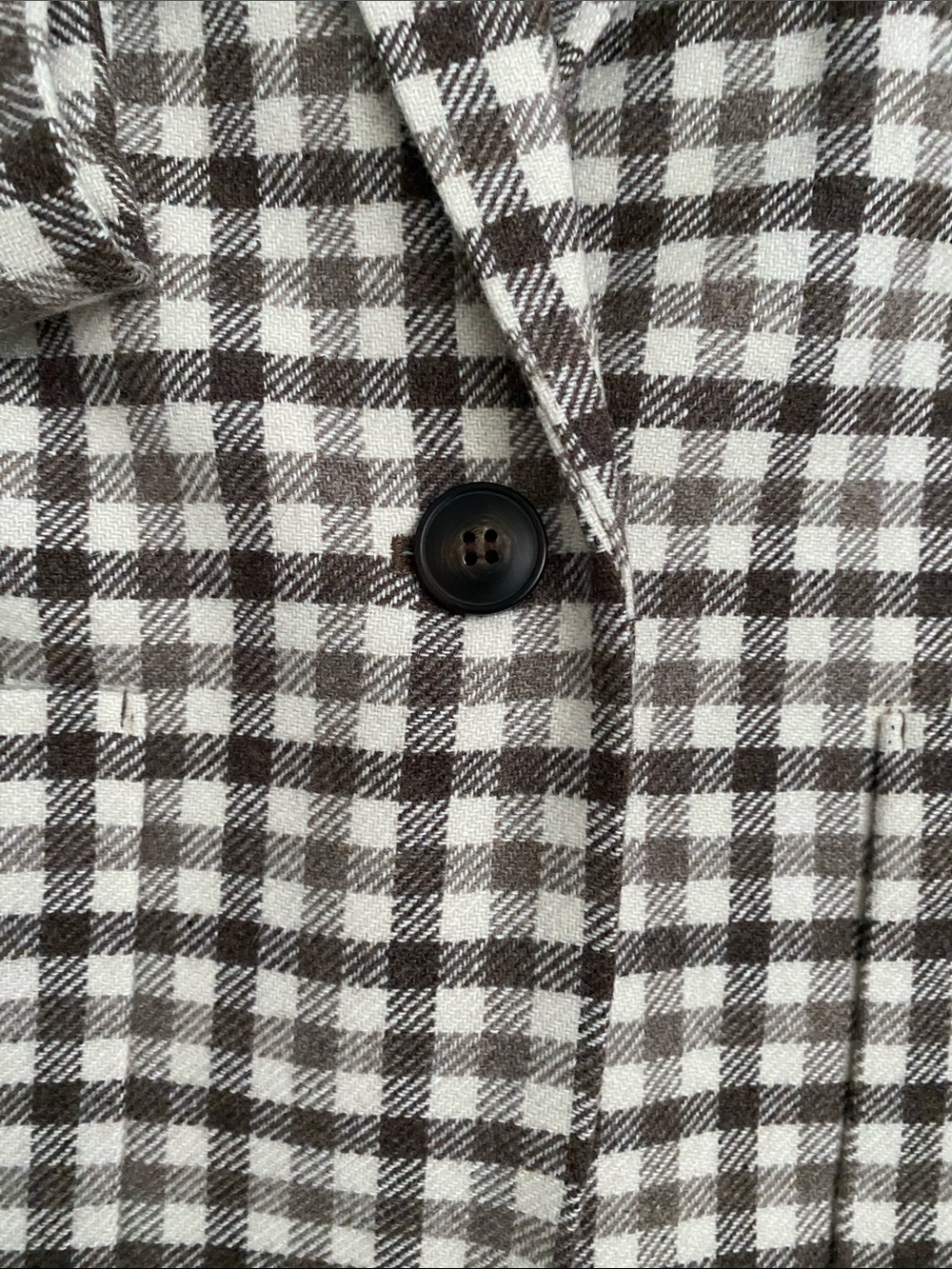 Madewell Larsen Blazer Undyed Wool Check Brown & Cream Plaid Single-Button $175 - Picture 6 of 13